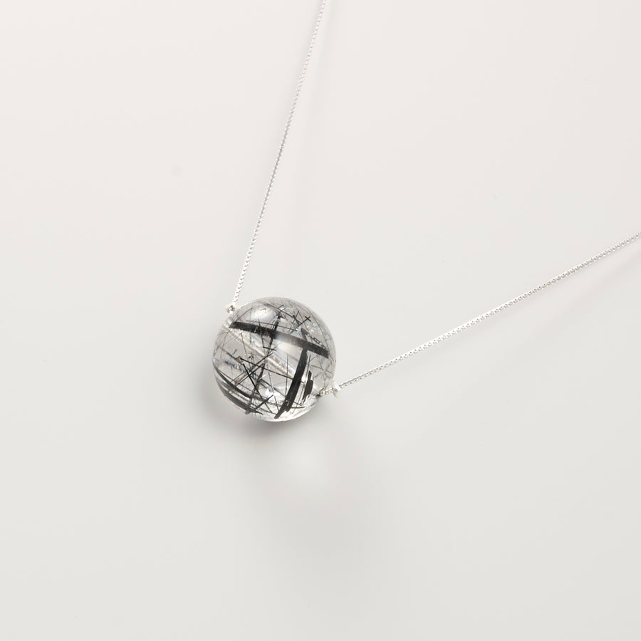 Black Quartz Rutilated Solitaire