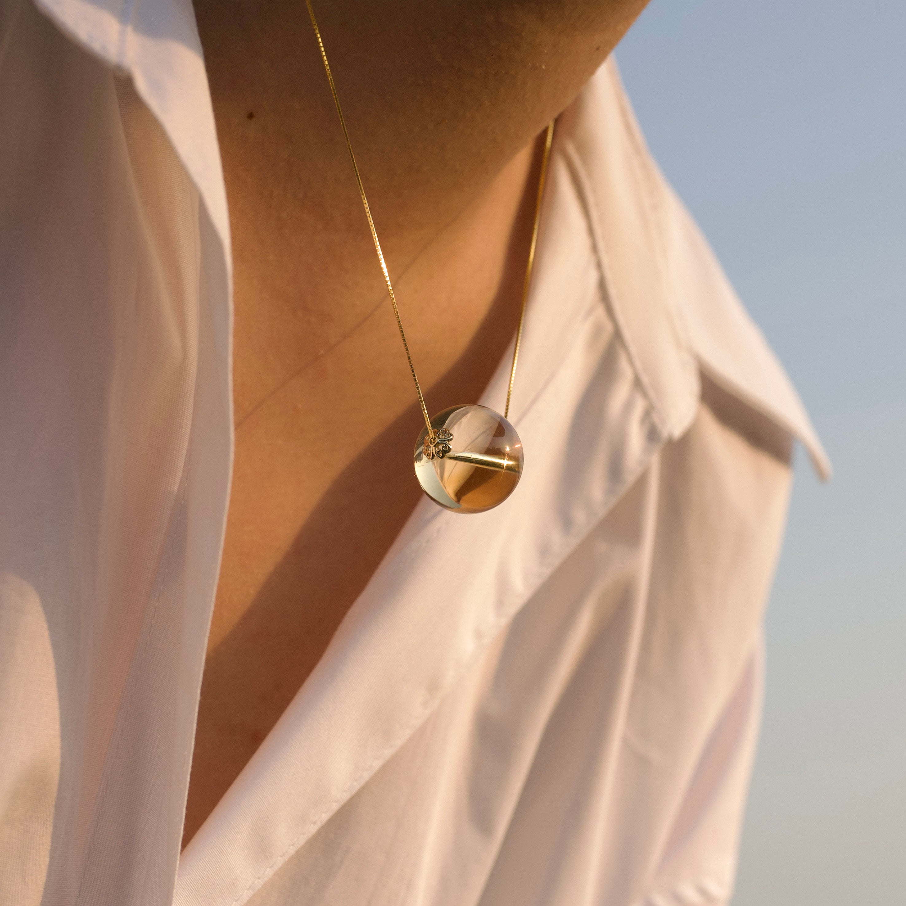 Golden Edict Solitaire Necklace