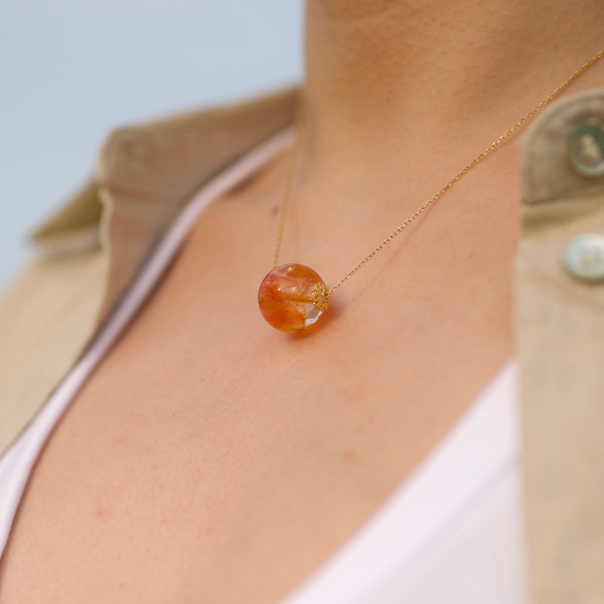 Fanta Koi Solitaire Necklace