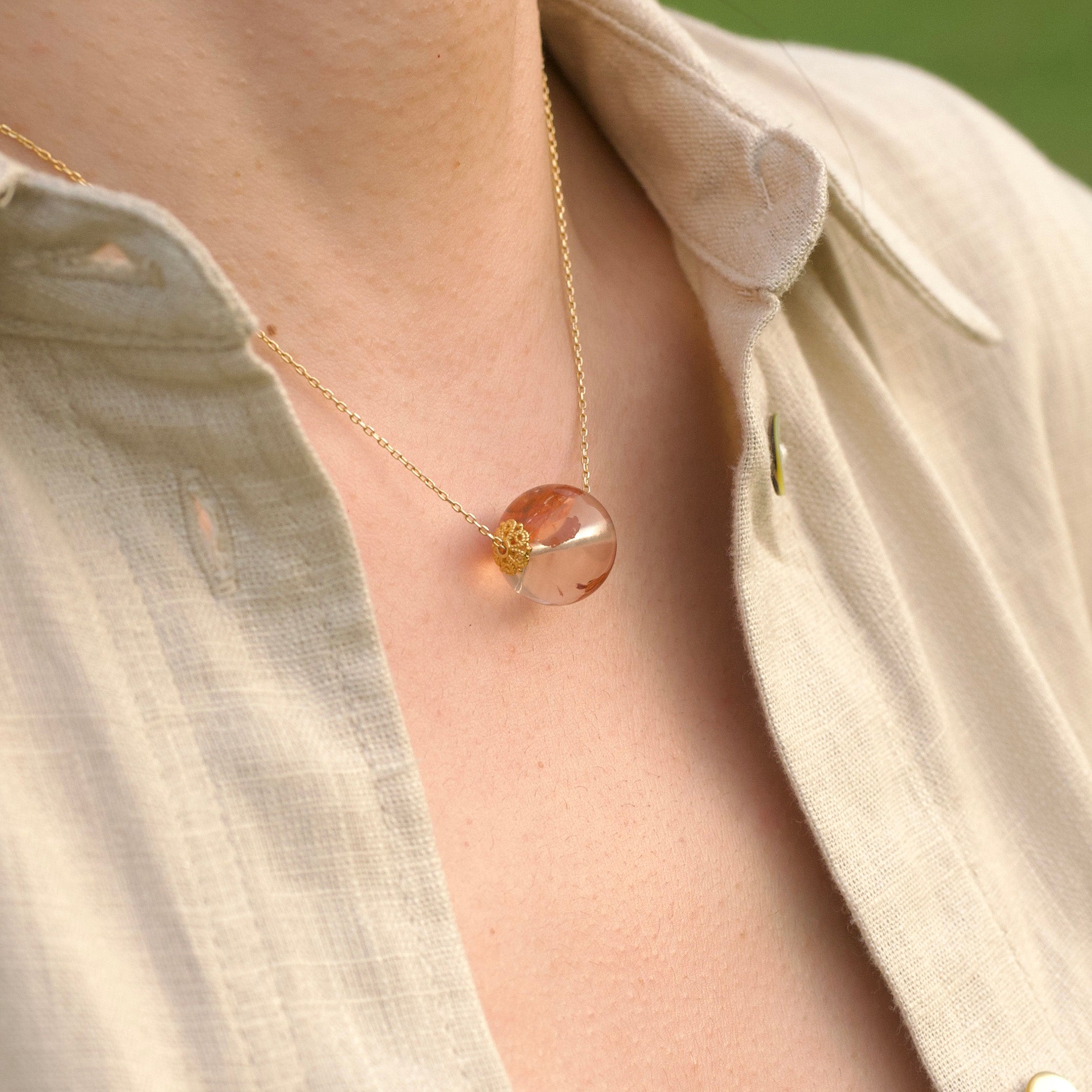 Koi Hematoid Quartz Solitaire Necklace
